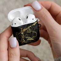 Zeus Greek Mythology King Of Gods AirPods Case Golden Meander Key Pattern Lightning Bolt