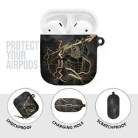 Zeus Greek Mythology King Of Gods AirPods Case Golden Meander Key Pattern Lightning Bolt