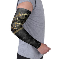 Zeus Greek Mythology King Of Gods Arm Sleeves Golden Meander Key Pattern Lightning Bolt