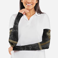 Zeus Greek Mythology King Of Gods Arm Sleeves Golden Meander Key Pattern Lightning Bolt