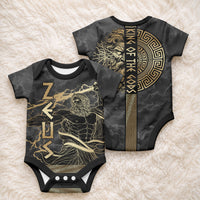 Zeus Greek Mythology King Of Gods Baby Onesie Golden Meander Key Pattern Lightning Bolt