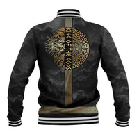 Zeus Greek Mythology King Of Gods Baseball Jacket Golden Meander Key Pattern Lightning Bolt