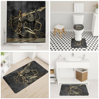 Zeus Greek Mythology King Of Gods Bathroom Set Golden Meander Key Pattern Lightning Bolt