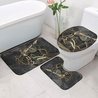 Zeus Greek Mythology King Of Gods Bathroom Set Golden Meander Key Pattern Lightning Bolt