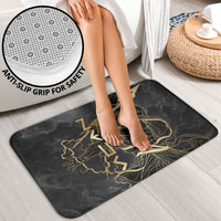 Zeus Greek Mythology King Of Gods Bathroom Set Golden Meander Key Pattern Lightning Bolt