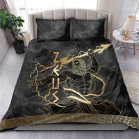 Zeus Greek Mythology King Of Gods Bedding Set Golden Meander Key Pattern Lightning Bolt
