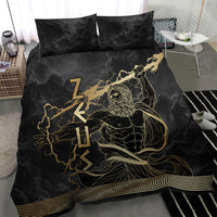 Zeus Greek Mythology King Of Gods Bedding Set Golden Meander Key Pattern Lightning Bolt
