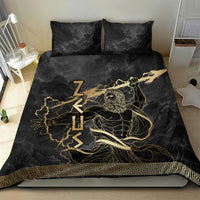 Zeus Greek Mythology King Of Gods Bedding Set Golden Meander Key Pattern Lightning Bolt