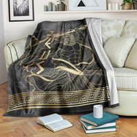 Zeus Greek Mythology King Of Gods Blanket Golden Meander Key Pattern Lightning Bolt