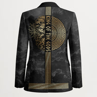 Zeus Greek Mythology King Of Gods Blazer Golden Meander Key Pattern Lightning Bolt