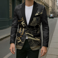 Zeus Greek Mythology King Of Gods Blazer Golden Meander Key Pattern Lightning Bolt