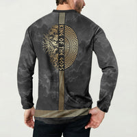 Zeus Greek Mythology King Of Gods Button Sweatshirt Golden Meander Key Pattern Lightning Bolt