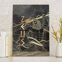 Zeus Greek Mythology King Of Gods Canvas Wall Art Golden Meander Key Pattern Lightning Bolt