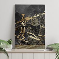 Zeus Greek Mythology King Of Gods Canvas Wall Art Golden Meander Key Pattern Lightning Bolt