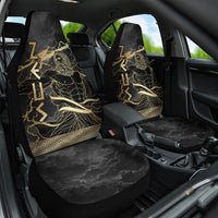 Zeus Greek Mythology King Of Gods Car Seat Cover Golden Meander Key Pattern Lightning Bolt