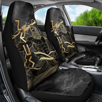 Zeus Greek Mythology King Of Gods Car Seat Cover Golden Meander Key Pattern Lightning Bolt