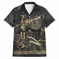 Zeus Greek Mythology King Of Gods Hawaiian Shirt Golden Meander Key Pattern Lightning Bolt