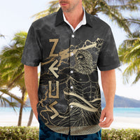 Zeus Greek Mythology King Of Gods Hawaiian Shirt Golden Meander Key Pattern Lightning Bolt