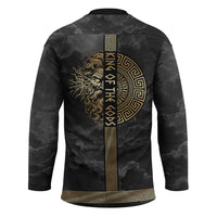 Zeus Greek Mythology King Of Gods Hockey Jersey Golden Meander Key Pattern Lightning Bolt