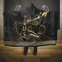 Zeus Greek Mythology King Of Gods Hooded Blanket Golden Meander Key Pattern Lightning Bolt
