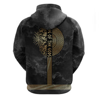 Zeus Greek Mythology King Of Gods Hoodie Golden Meander Key Pattern Lightning Bolt