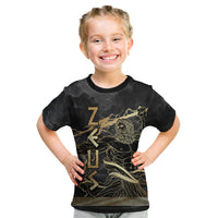 Zeus Greek Mythology King Of Gods Kid T Shirt Golden Meander Key Pattern Lightning Bolt