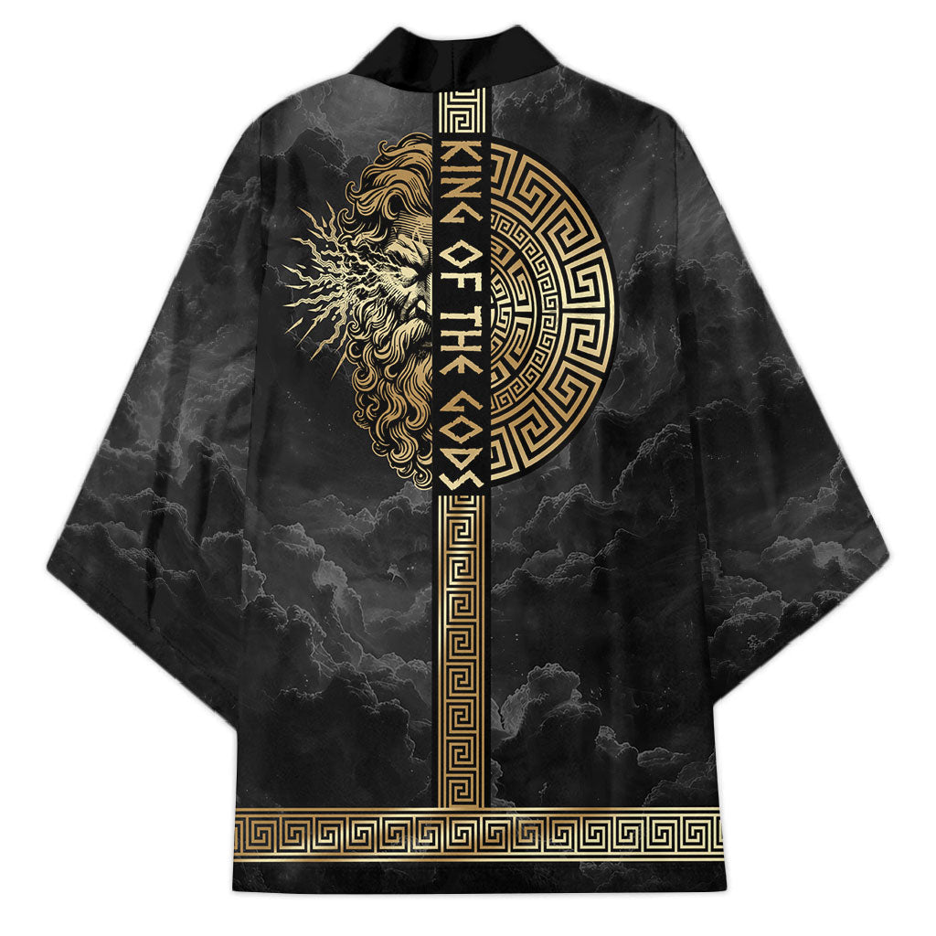 Zeus Greek Mythology King Of Gods Kimono Golden Meander Key Pattern Lightning Bolt