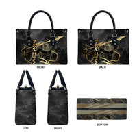 Zeus Greek Mythology King Of Gods Leather Bag Golden Meander Key Pattern Lightning Bolt