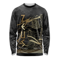 Zeus Greek Mythology King Of Gods Long Sleeve Shirt Golden Meander Key Pattern Lightning Bolt