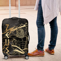 Zeus Greek Mythology King Of Gods Luggage Cover Golden Meander Key Pattern Lightning Bolt