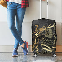 Zeus Greek Mythology King Of Gods Luggage Cover Golden Meander Key Pattern Lightning Bolt