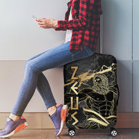 Zeus Greek Mythology King Of Gods Luggage Cover Golden Meander Key Pattern Lightning Bolt