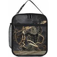 Zeus Greek Mythology King Of Gods Lunch Bag Golden Meander Key Pattern Lightning Bolt