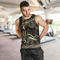 Zeus Greek Mythology King Of Gods Men Tank Top Golden Meander Key Pattern Lightning Bolt