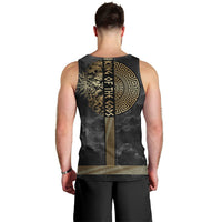 Zeus Greek Mythology King Of Gods Men Tank Top Golden Meander Key Pattern Lightning Bolt