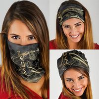 Zeus Greek Mythology King Of Gods Neck Gaiter Golden Meander Key Pattern Lightning Bolt