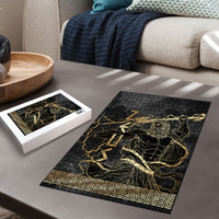 Zeus Greek Mythology King Of Gods Puzzle Golden Meander Key Pattern Lightning Bolt