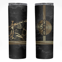 Zeus Greek Mythology King Of Gods Skinny Tumbler Golden Meander Key Pattern Lightning Bolt