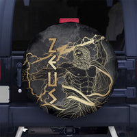 Zeus Greek Mythology King Of Gods Spare Tire Cover Golden Meander Key Pattern Lightning Bolt