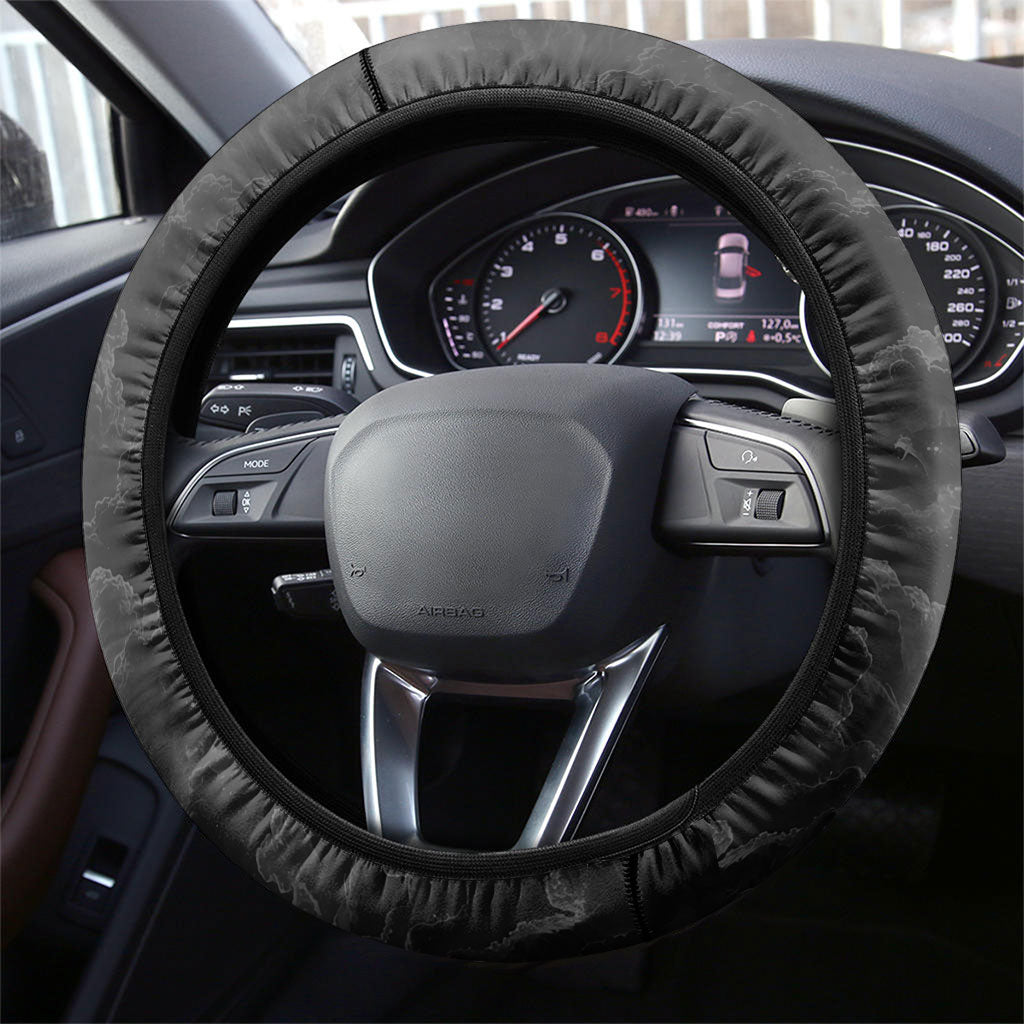 Zeus Greek Mythology King Of Gods Steering Wheel Cover Golden Meander Key Pattern Lightning Bolt