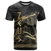Zeus Greek Mythology King Of Gods T Shirt Golden Meander Key Pattern Lightning Bolt