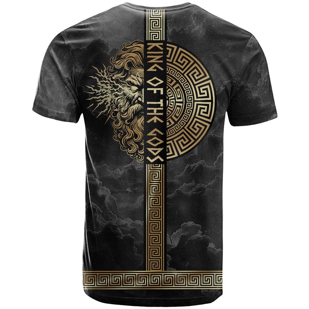 Zeus Greek Mythology King Of Gods T Shirt Golden Meander Key Pattern Lightning Bolt