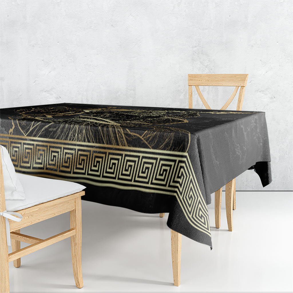 Zeus Greek Mythology King Of Gods Tablecloth Golden Meander Key Pattern Lightning Bolt