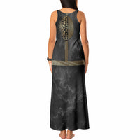 Zeus Greek Mythology King Of Gods Tank Maxi Dress Golden Meander Key Pattern Lightning Bolt