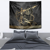 Zeus Greek Mythology King Of Gods Tapestry Golden Meander Key Pattern Lightning Bolt