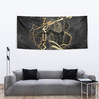 Zeus Greek Mythology King Of Gods Tapestry Golden Meander Key Pattern Lightning Bolt