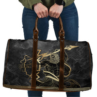 Zeus Greek Mythology King Of Gods Travel Bag Golden Meander Key Pattern Lightning Bolt