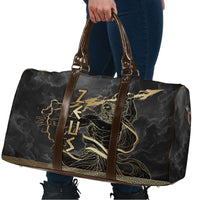 Zeus Greek Mythology King Of Gods Travel Bag Golden Meander Key Pattern Lightning Bolt