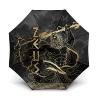 Zeus Greek Mythology King Of Gods Umbrella Golden Meander Key Pattern Lightning Bolt