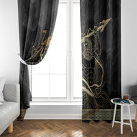 Zeus Greek Mythology King Of Gods Window Curtain Golden Meander Key Pattern Lightning Bolt